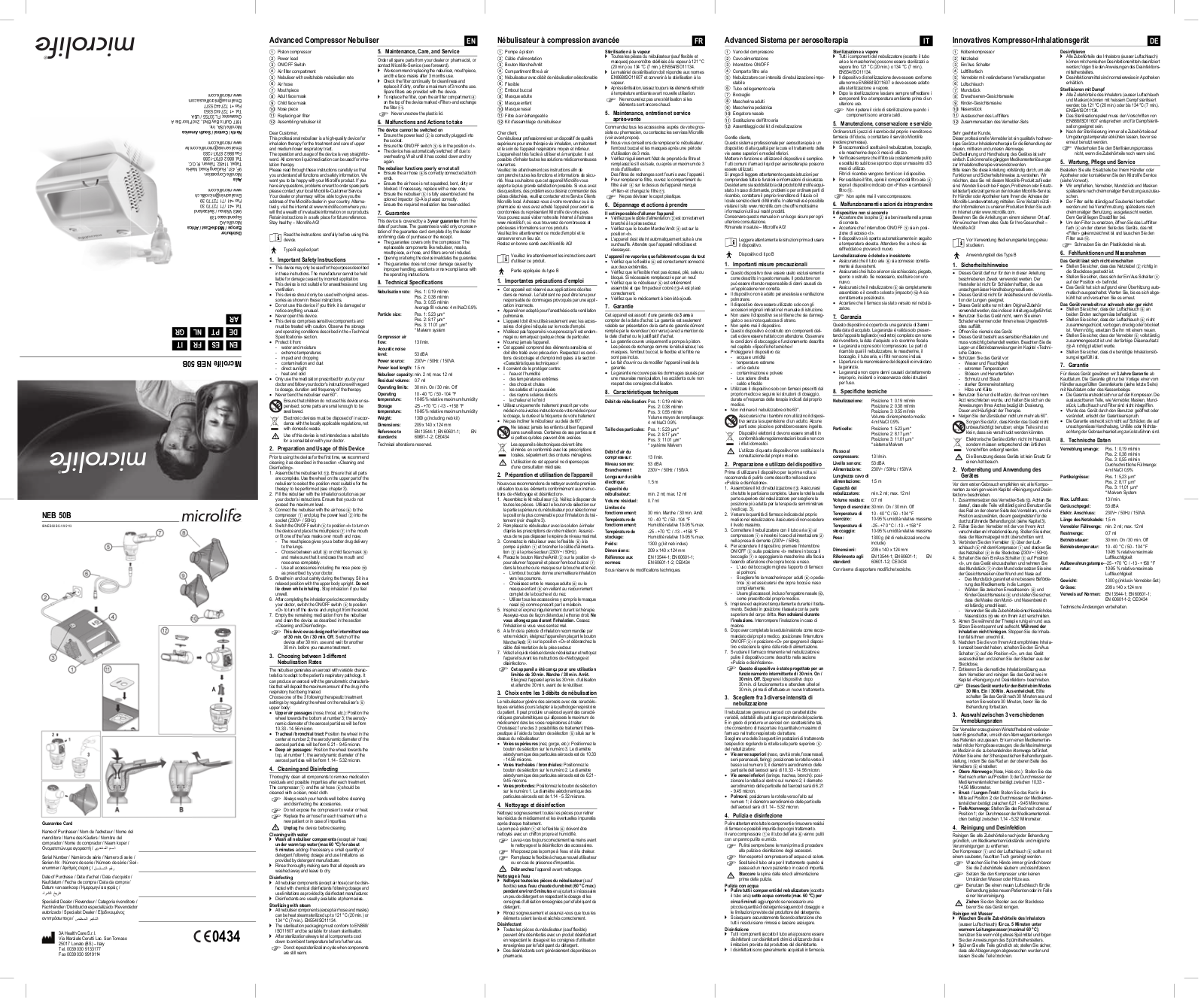 Microlife NEB 50B Navigation Manual