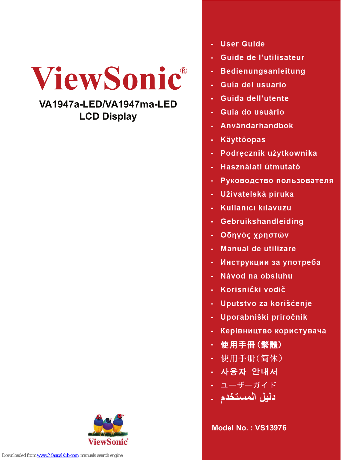 ViewSonic VA1947a-LED, VA1947ma-LED, VS13976 User Manual