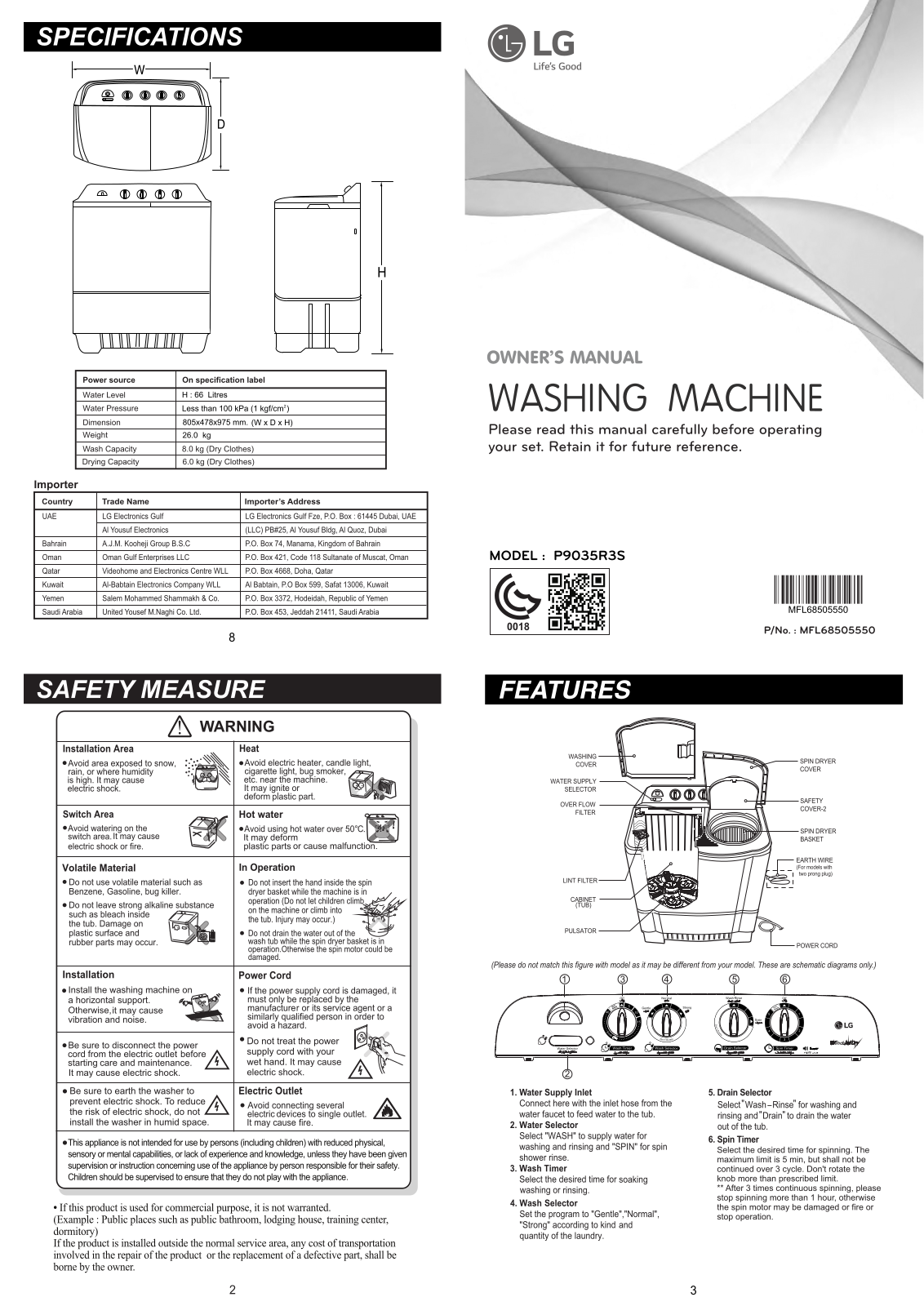 LG P9035R3S Owner’s Manual