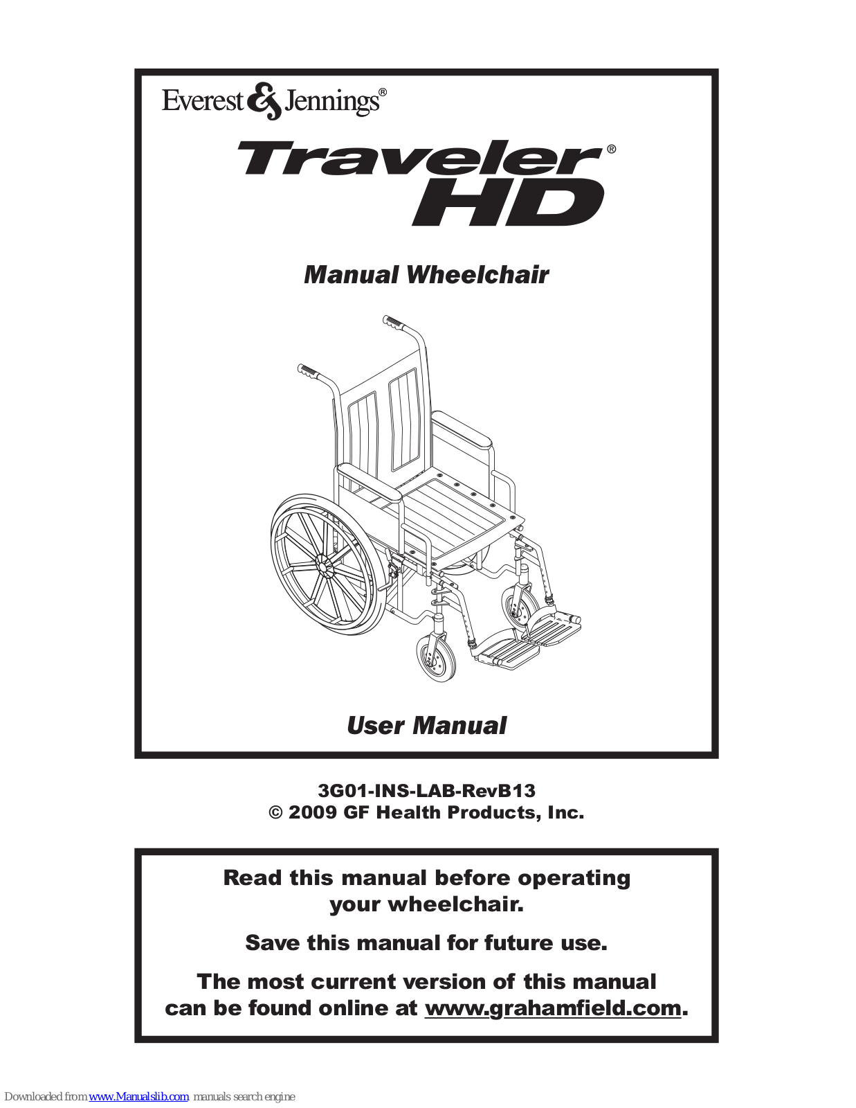 Everest & Jennings Traveler HD User Manual