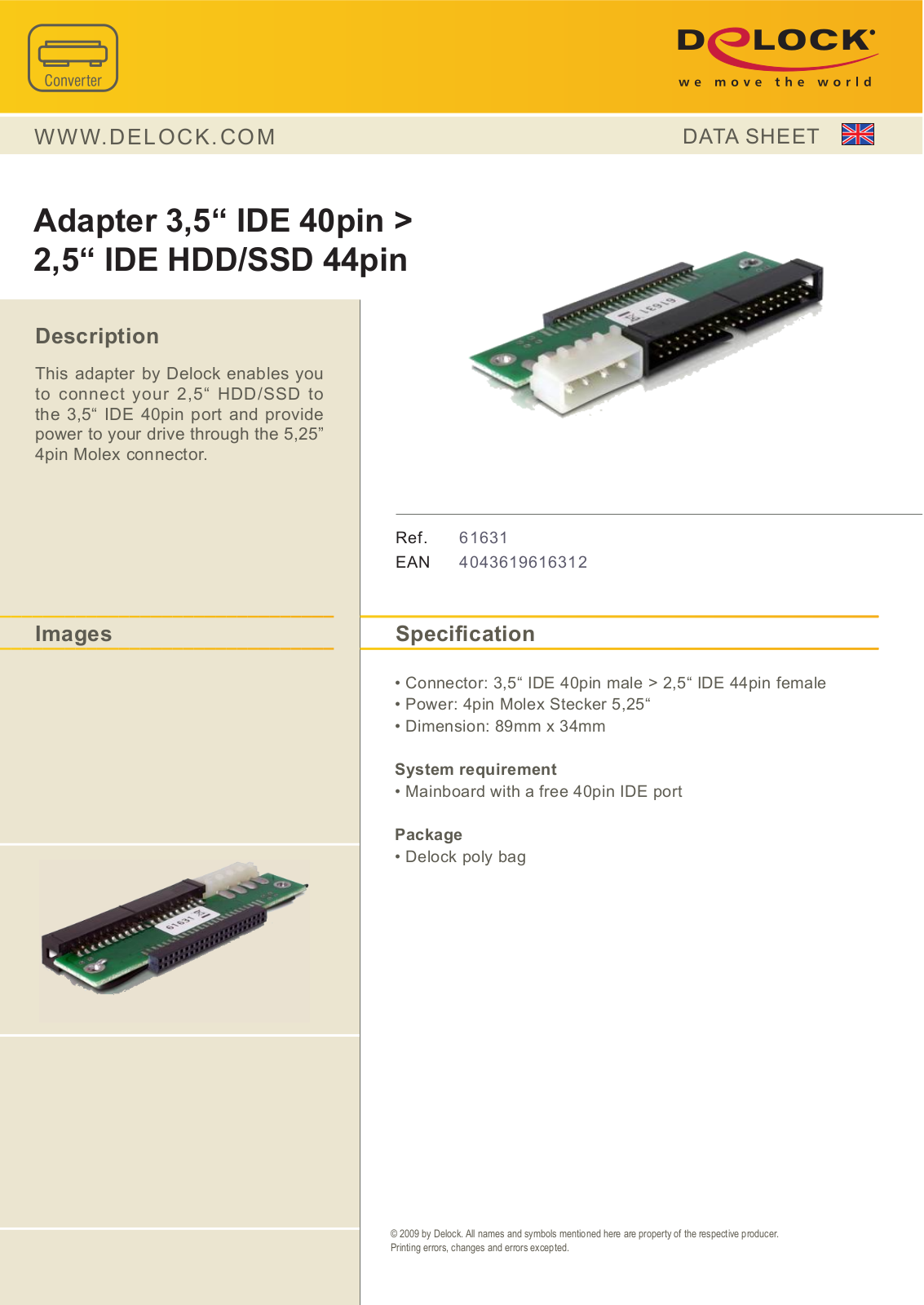 DeLOCK 61631 User Manual