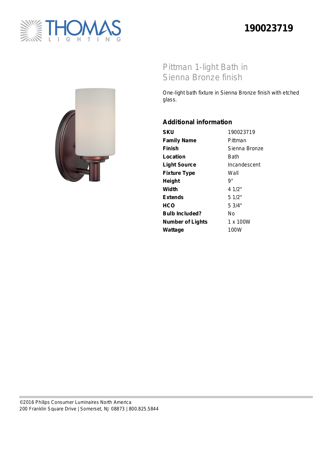 Thomas Lighting 190023719 User Manual - ManualMachine.com