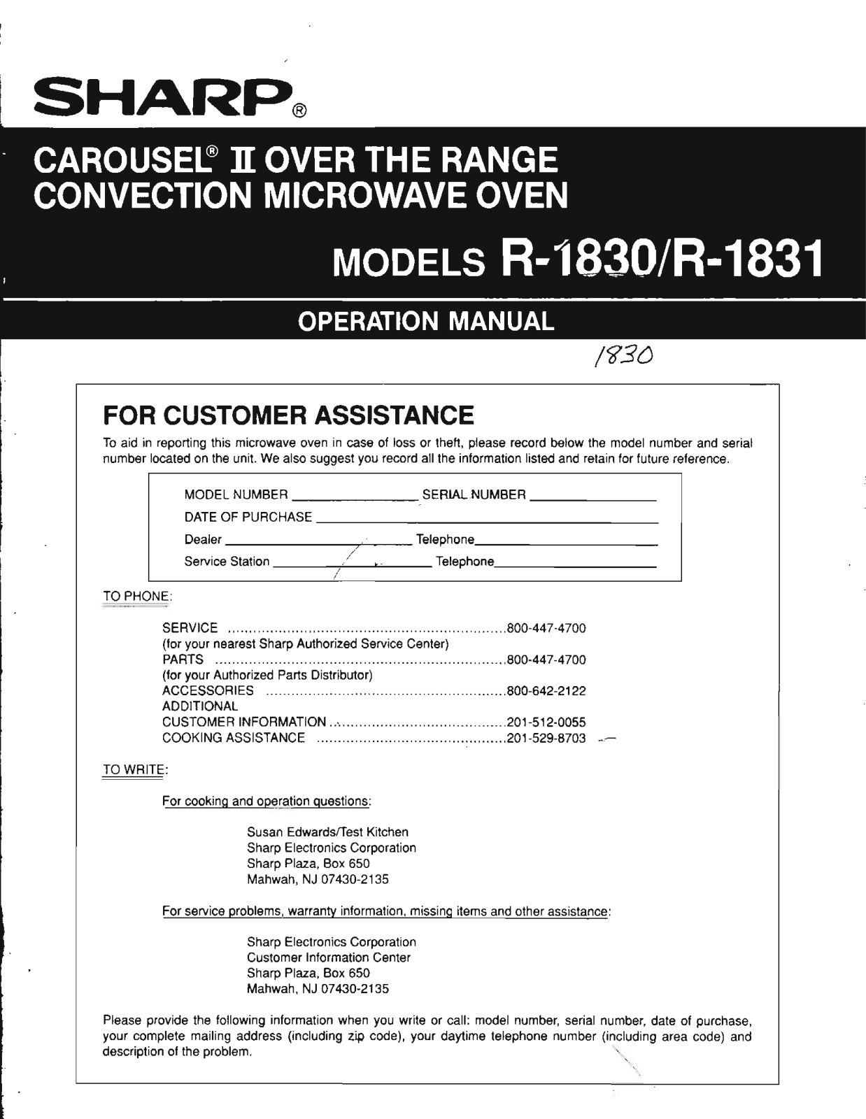 Lynx L30r-2003 Owner's Manual