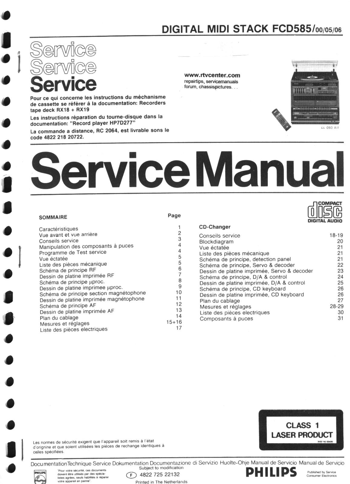 Philips FCD-585 Service manual