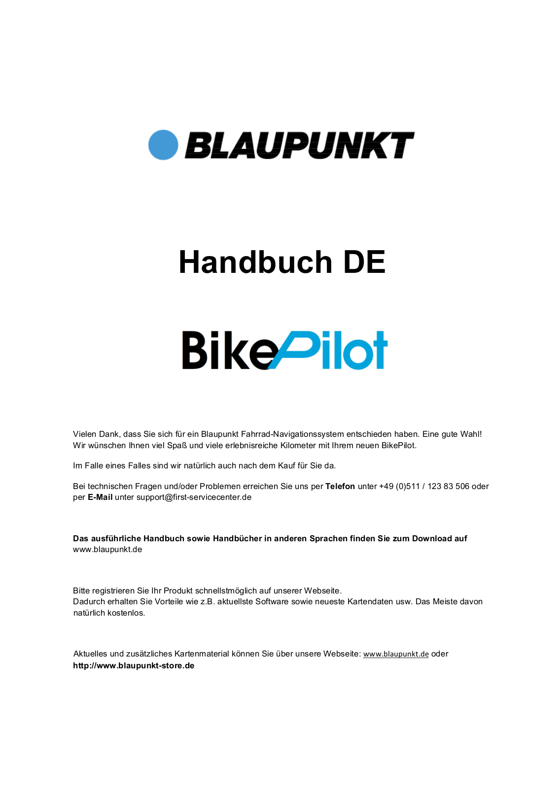 Blaupunkt BikePilot User’s Guide