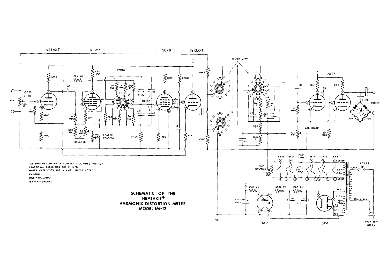 Heathkit IM-12 Schematic