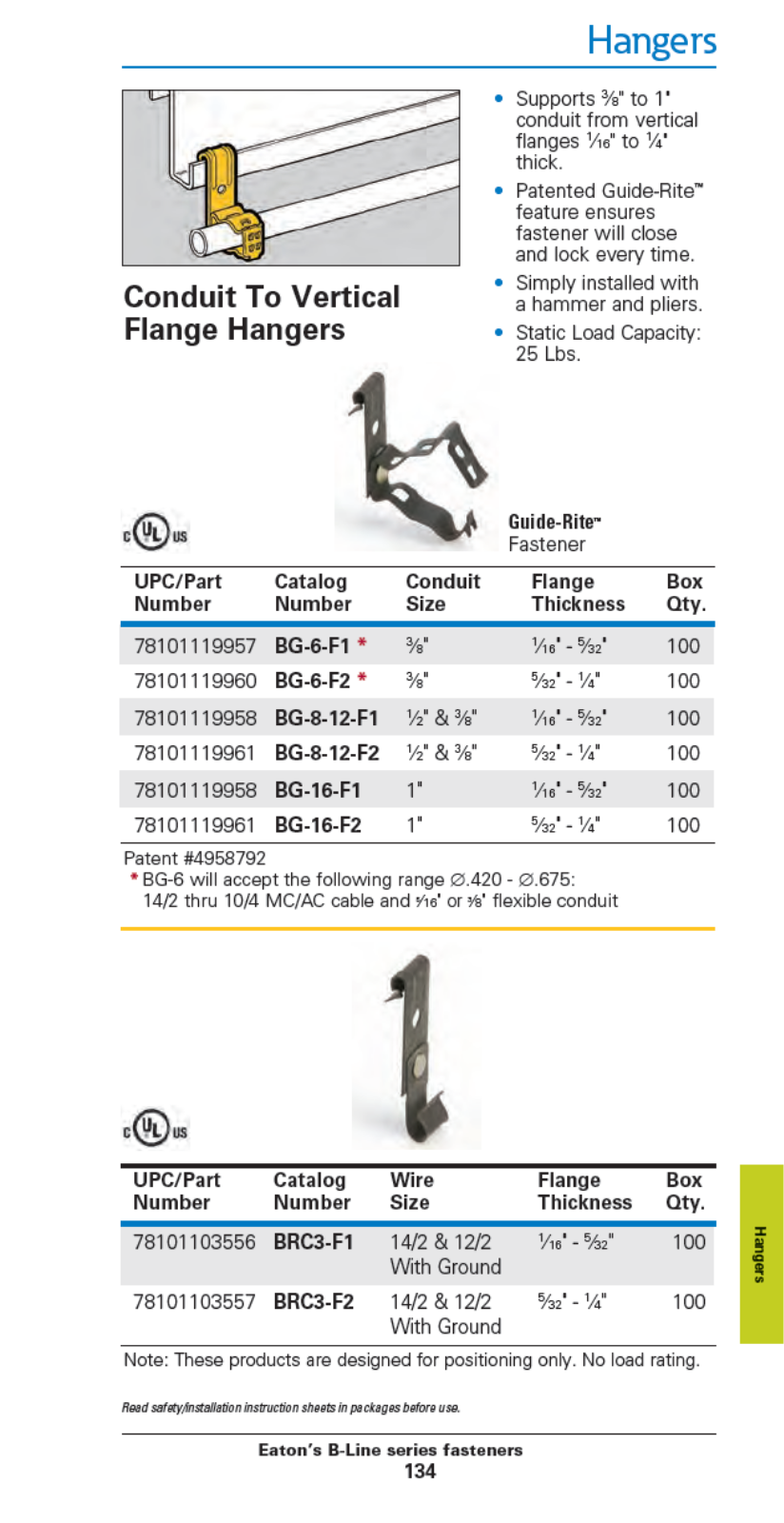 Cooper B-Line Hangers Catalog Page