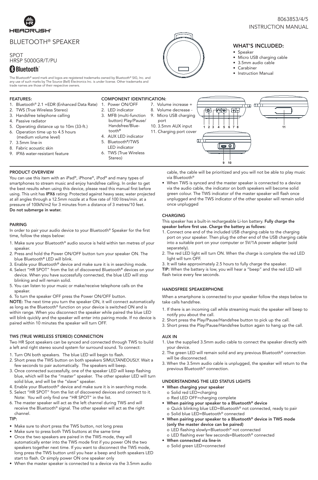 HeadRush HRSP 5000GR, HRSP 5000T, HRSP 5000PU User Manual