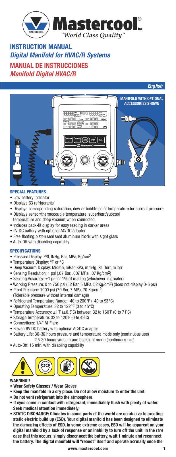 Mastercool 99773-AR User Manual