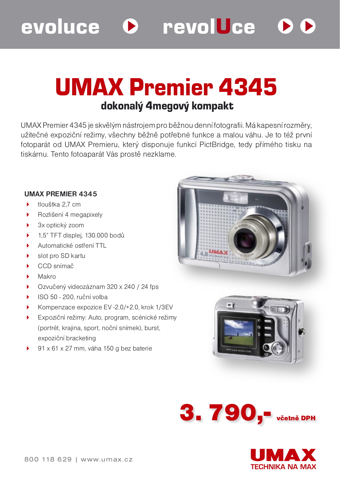 Umax PREMIER 4345 DATASHEET