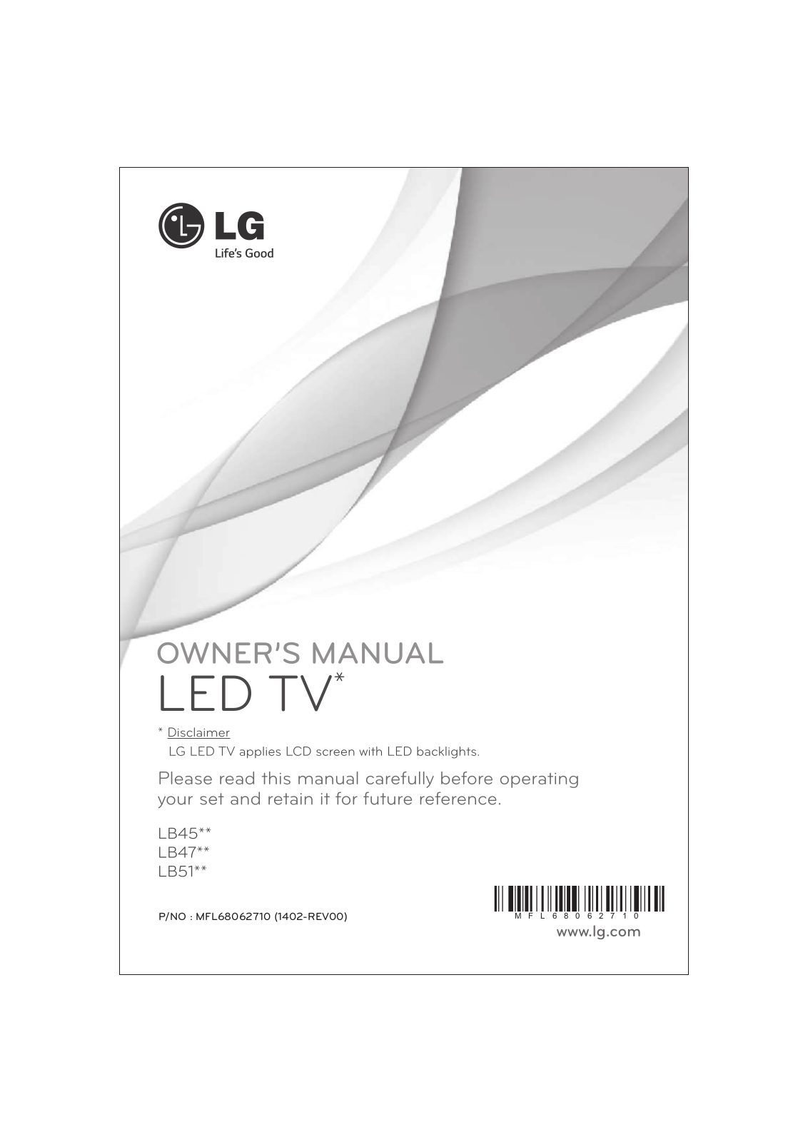 LG 22LB452A, 22LB457A, 24LB450A, 29LB450A Owner’s Manual