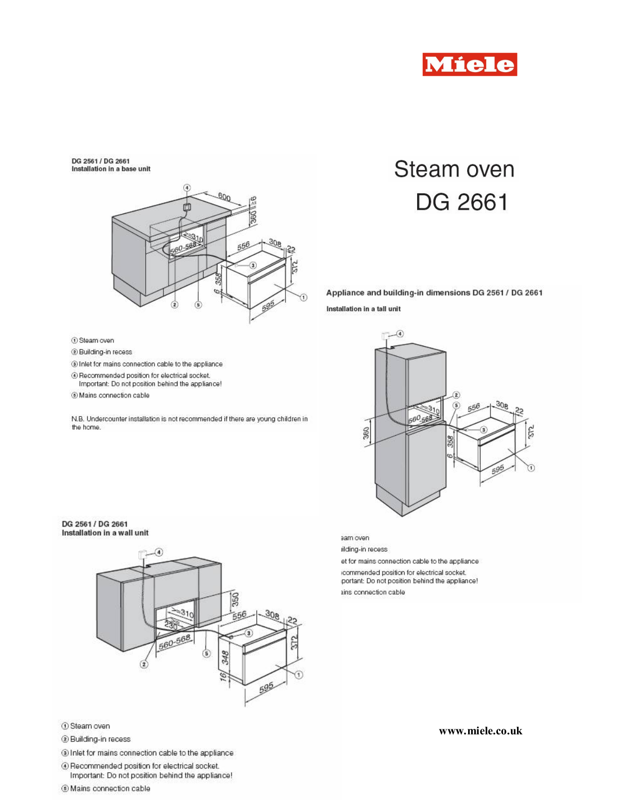 Miele DG2661 User Manual