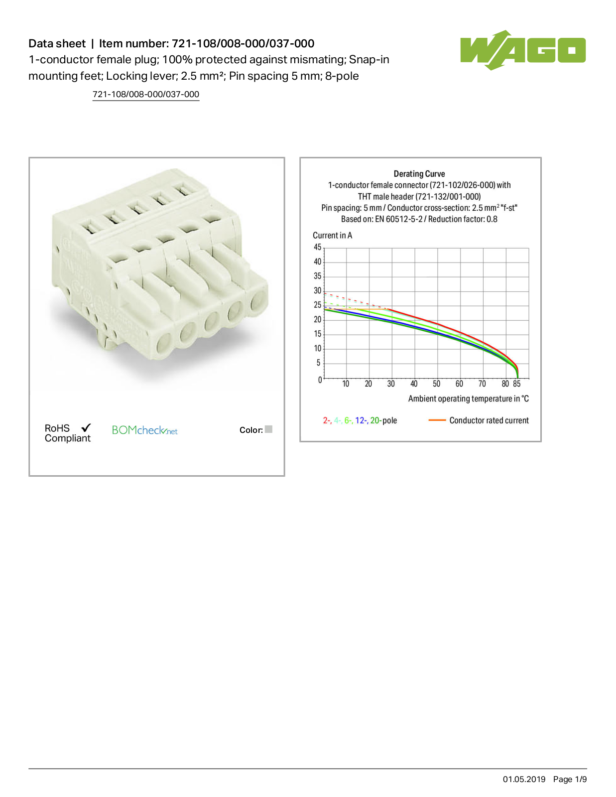 Wago 721-108/008-000/037-000 Data Sheet