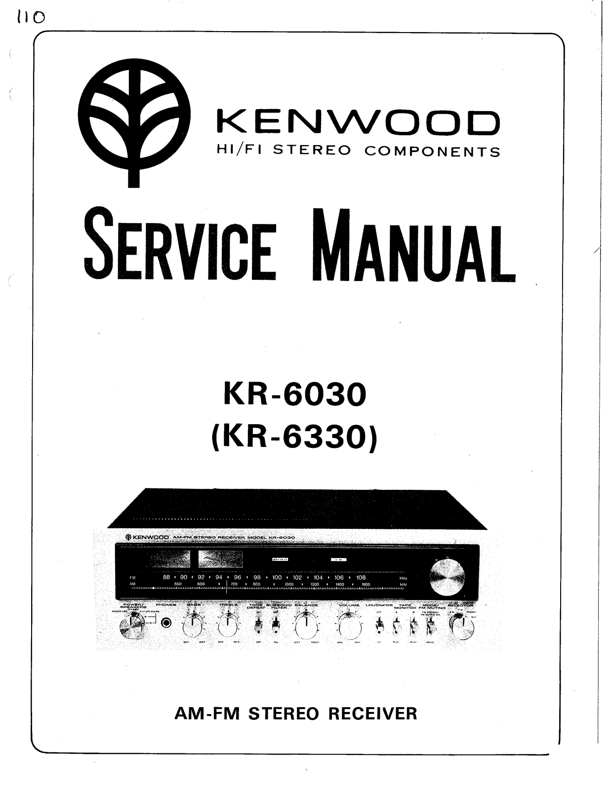 Kenwood KR-6030, KR-6330 Service Manual