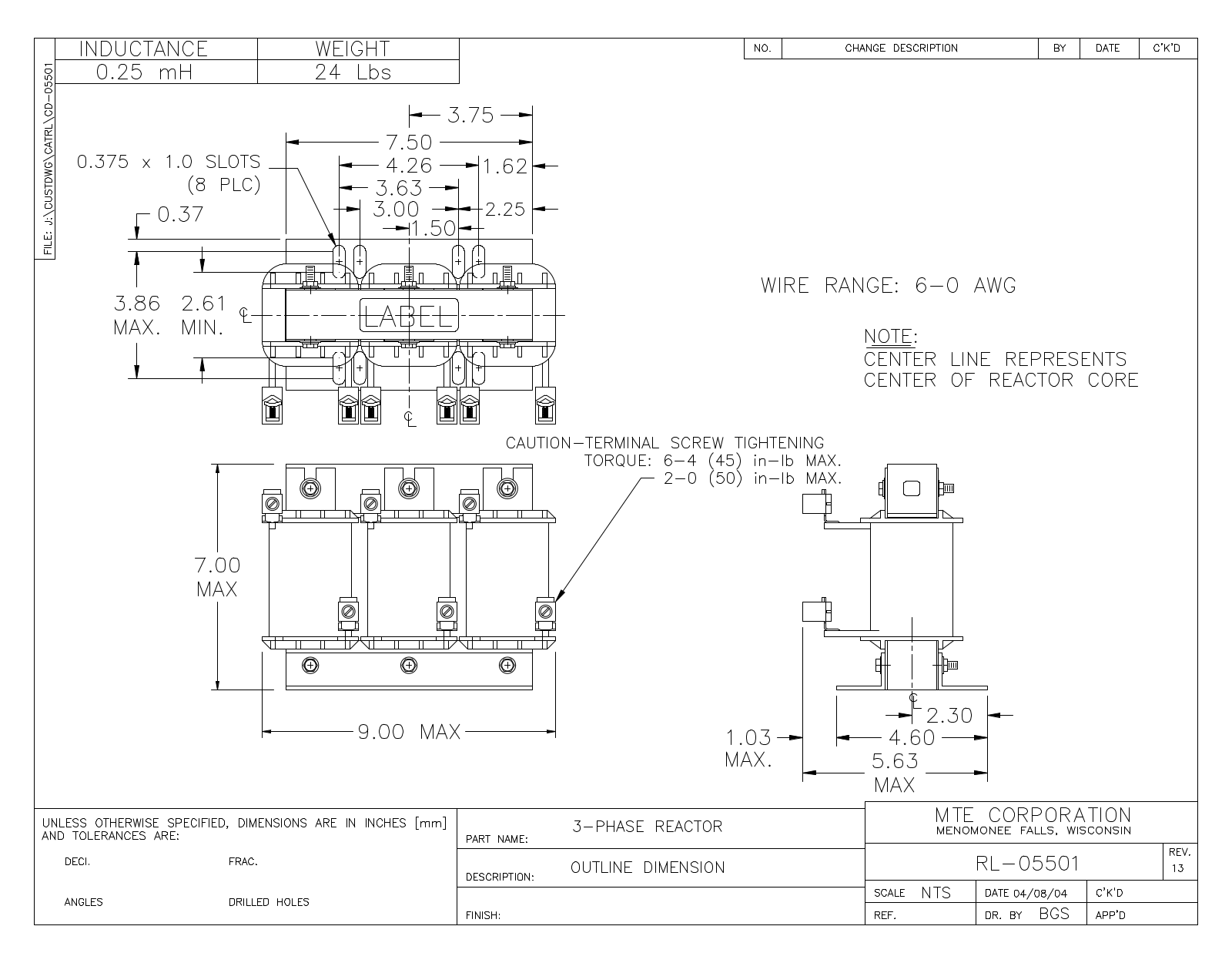 MTE RL-05501 CAD Drawings