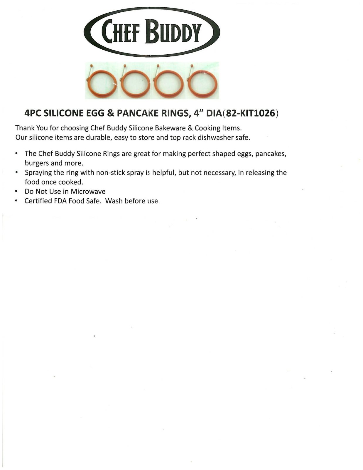 Chef Buddy CFB1226 Specifications - ManualMachine.com