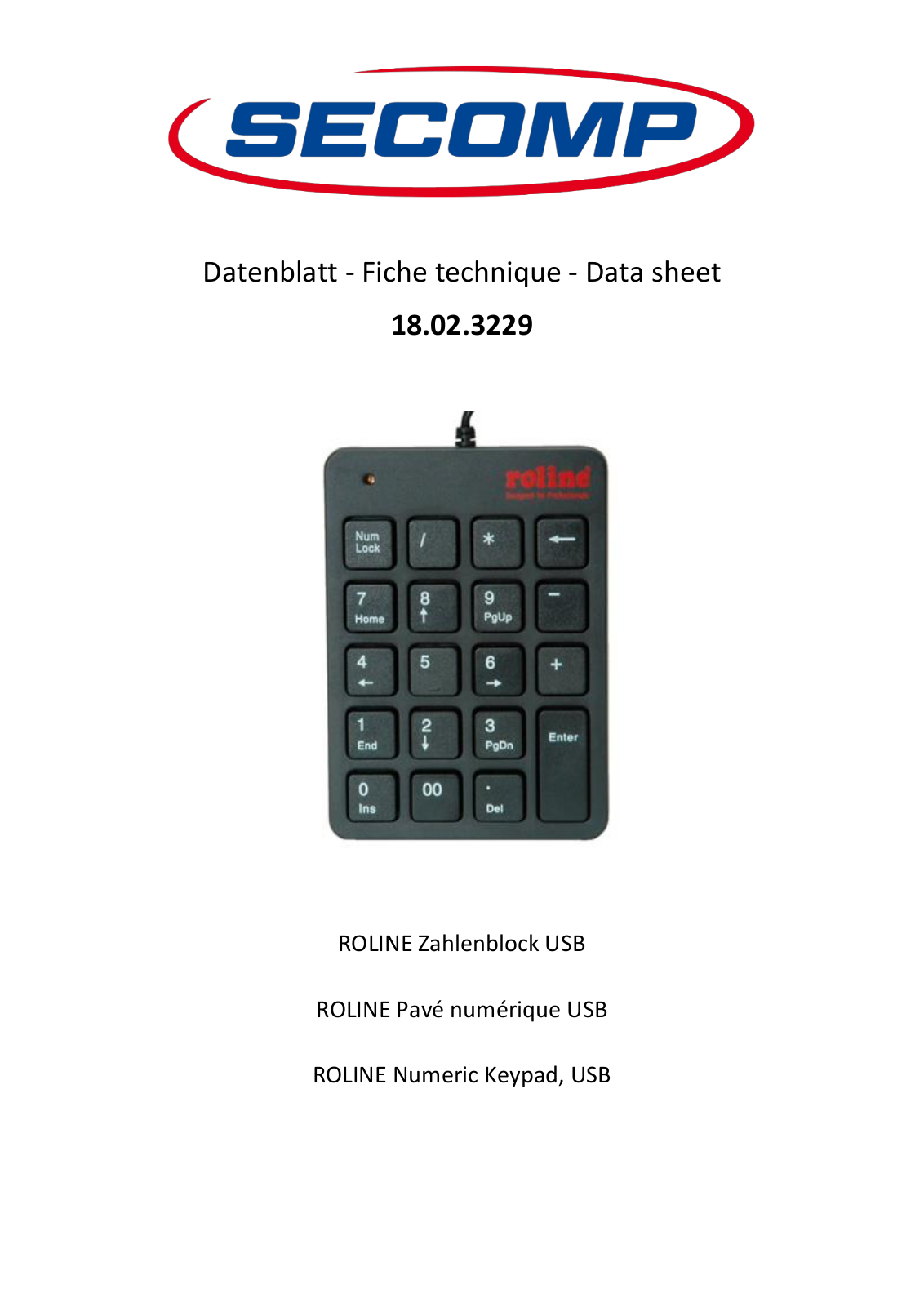 Roline Keypad USB User Manual