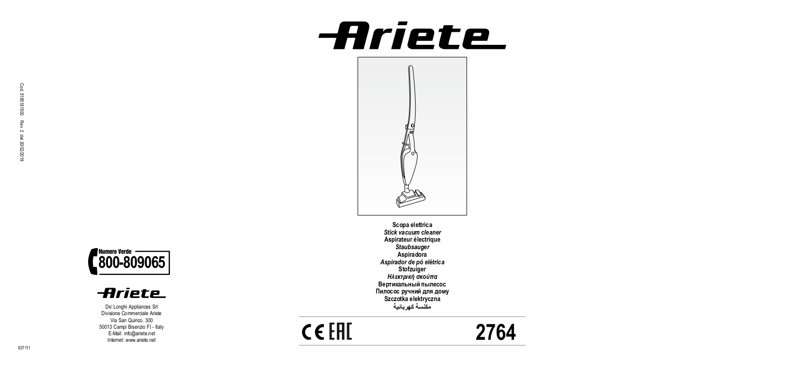 Ariete 2764 User Manual