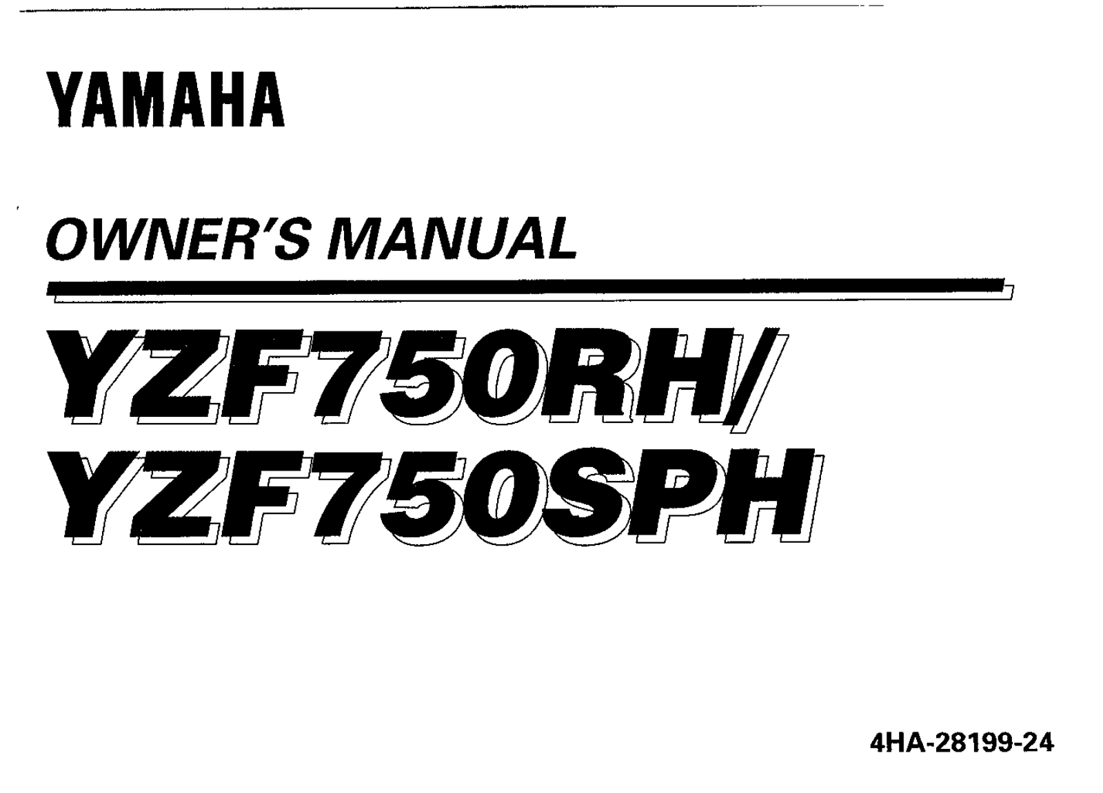 Yamaha YZF750RH 1996, YZF750SPH 1996 Owner's manual