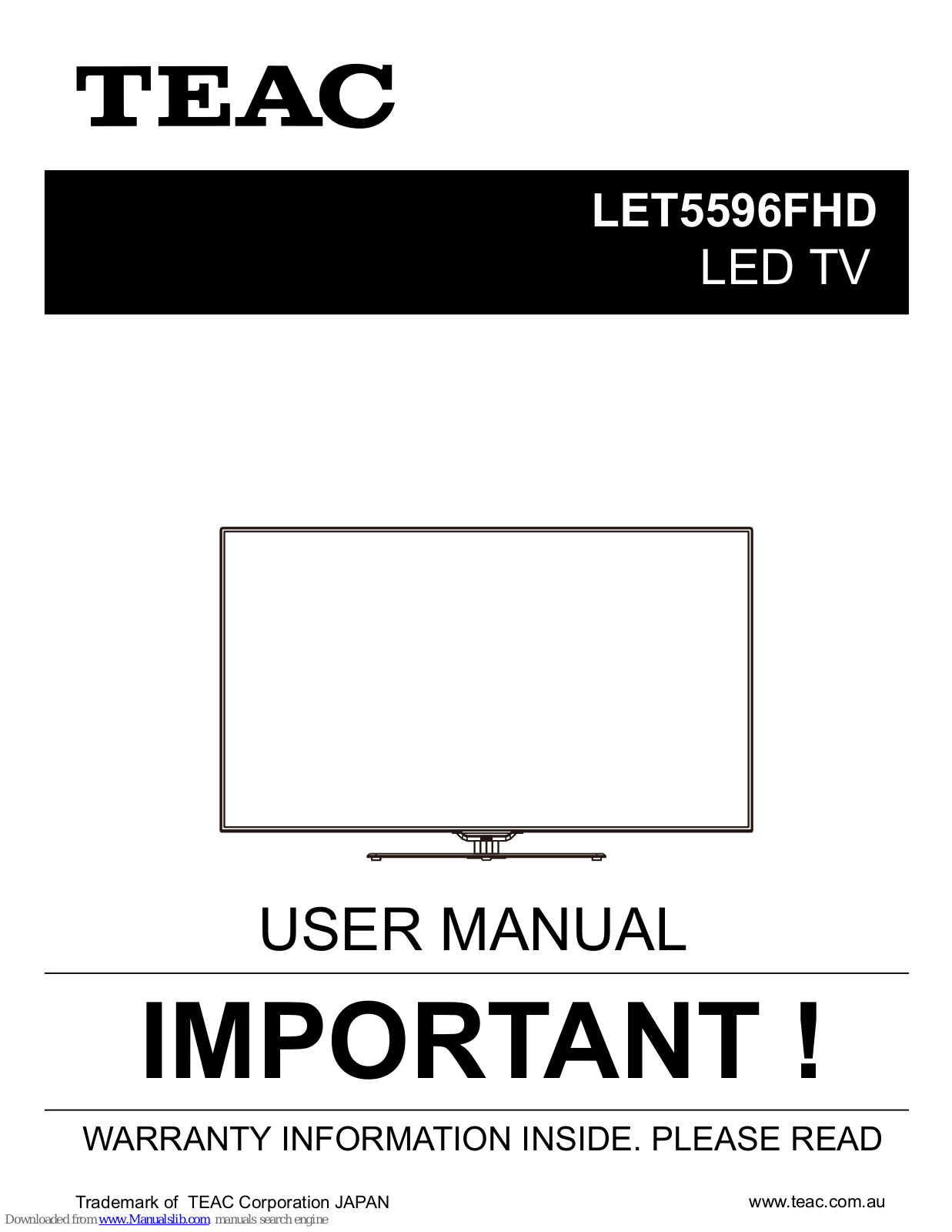 Teac LET5596FHD, LET5096FHD, LET6596FHD User Manual - ManualMachine.com