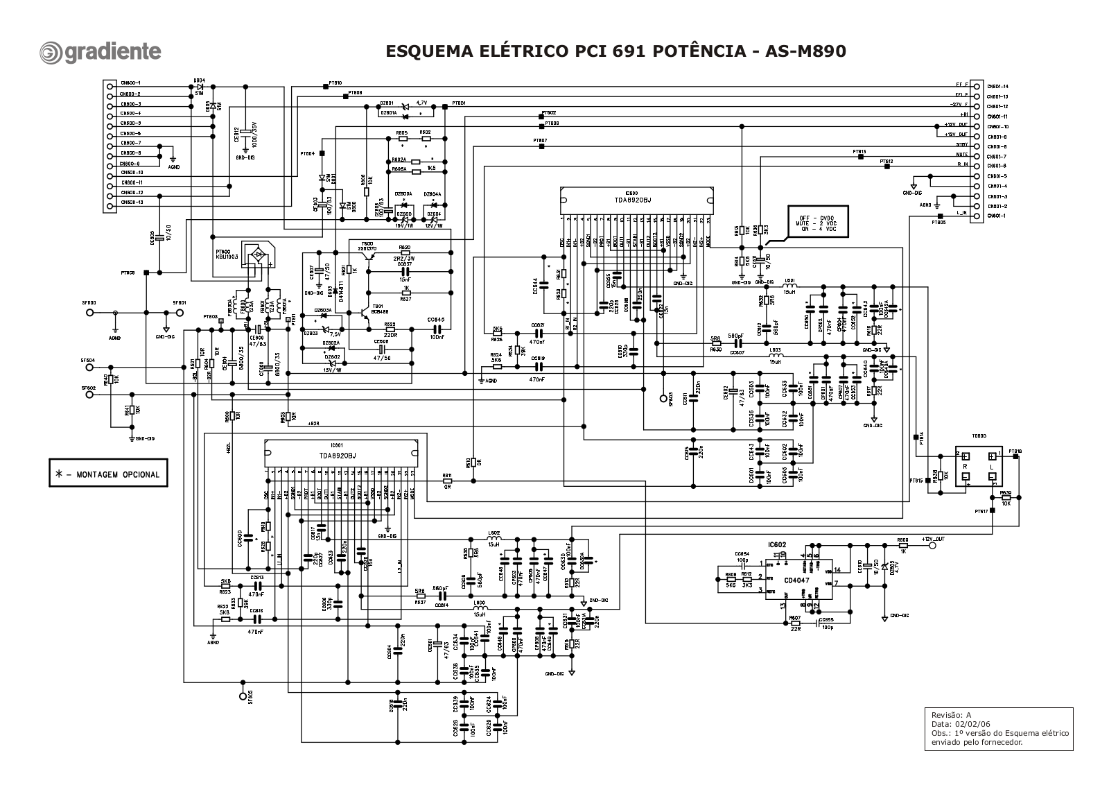 Gradiente AS-M890, AS-450, AS-470, AS-480 Schematic