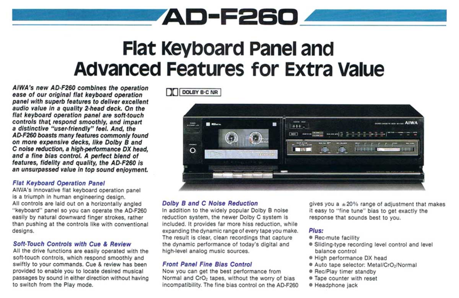 Aiwa ADF-260 Brochure