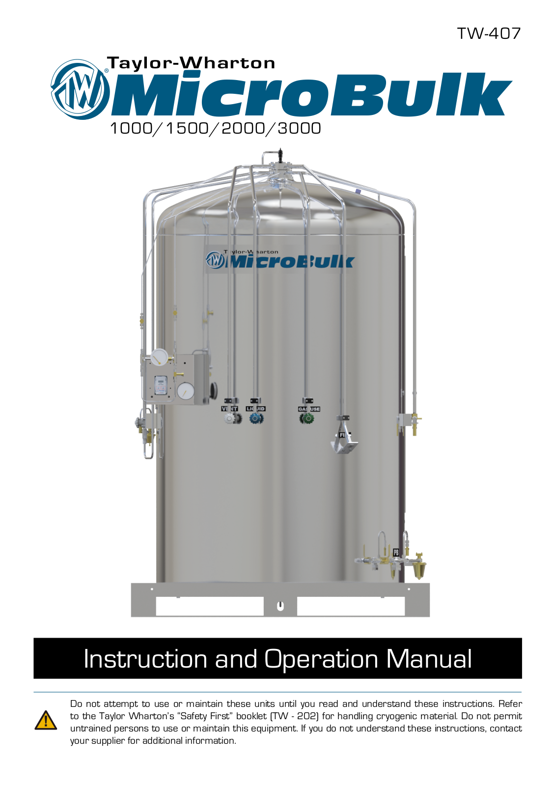 Taylor-Wharton Microbulk Tanks User Manual