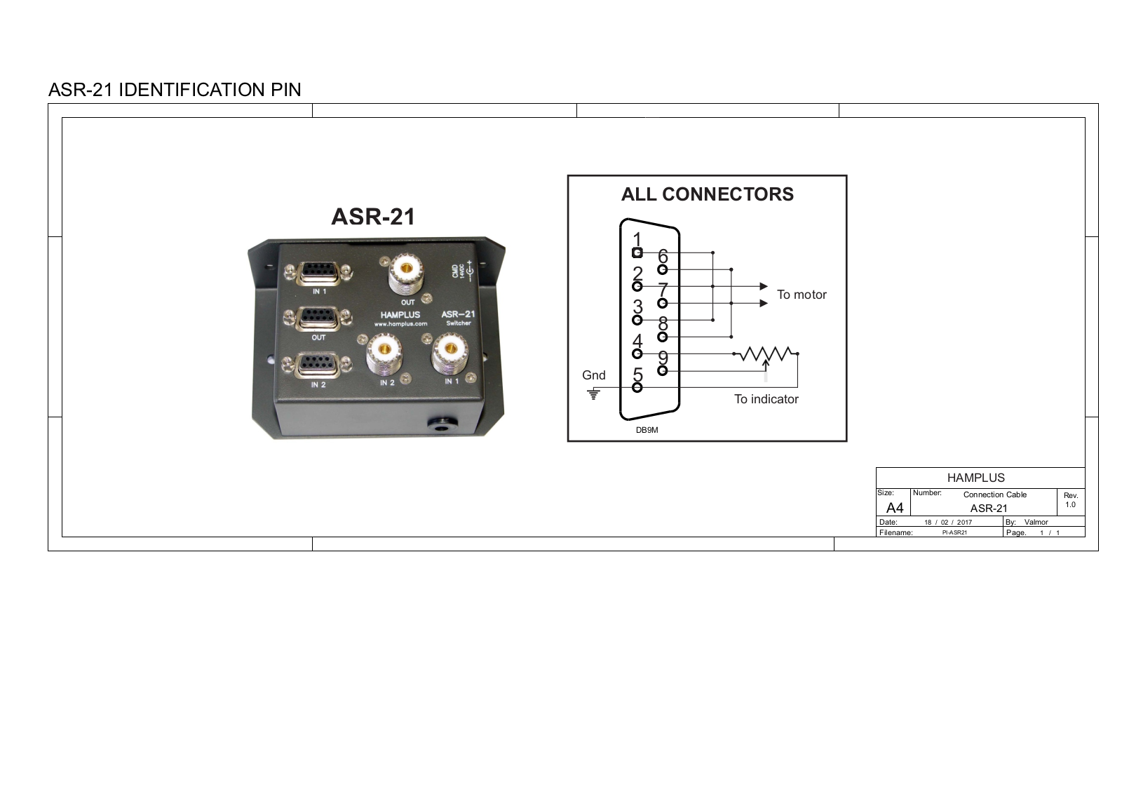 Hamplus ASR-21 Pin ID Information - ManualMachine.com