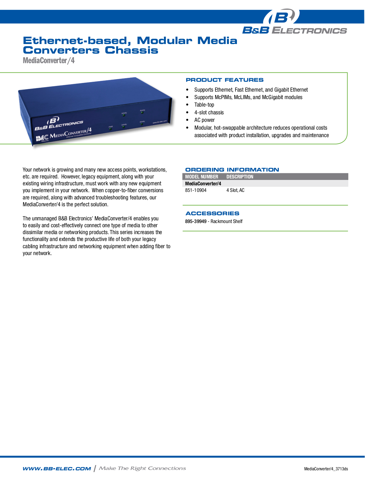 B&B Electronics 851-10904 Datasheet