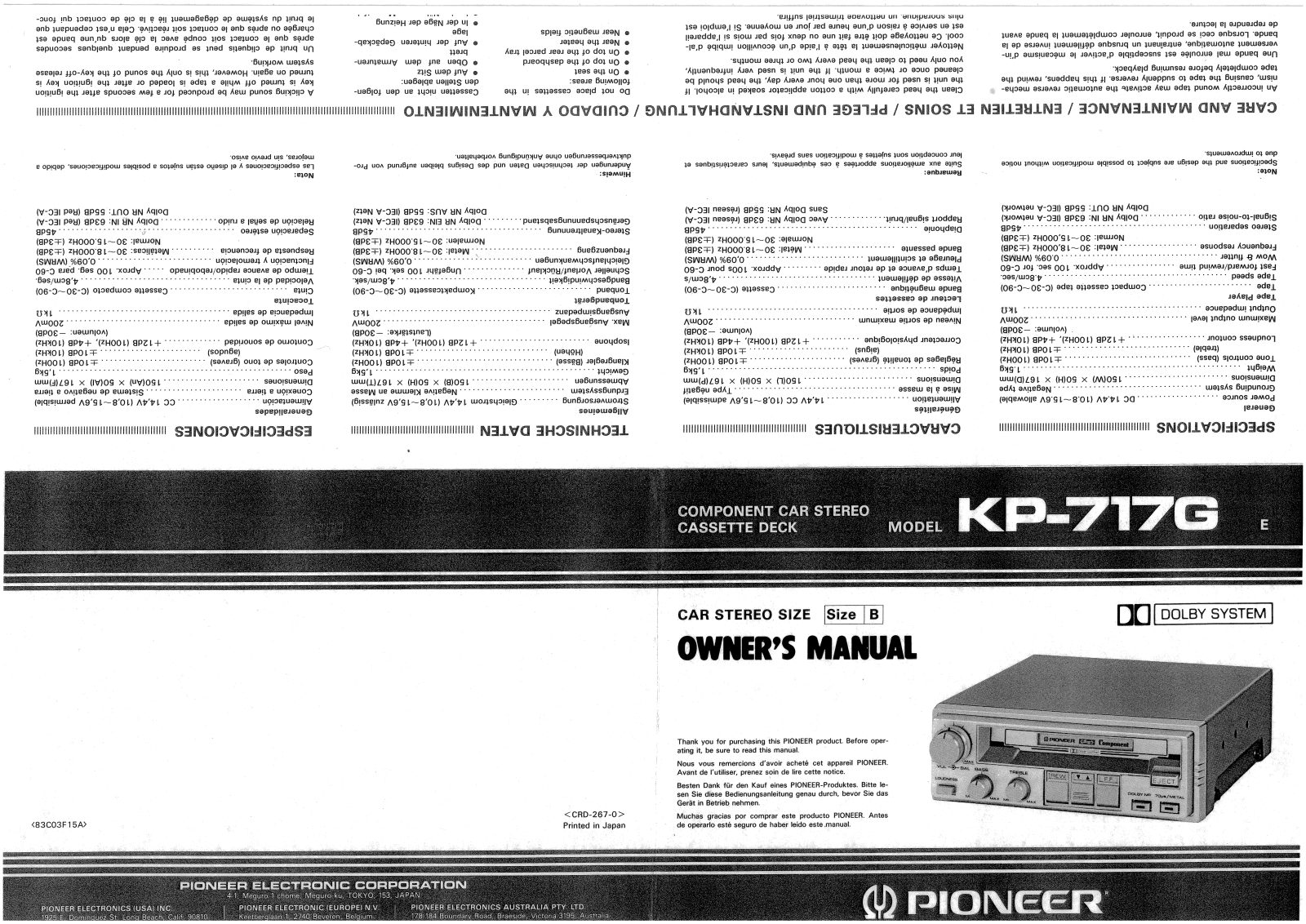 Pioneer KP-717G User Manual