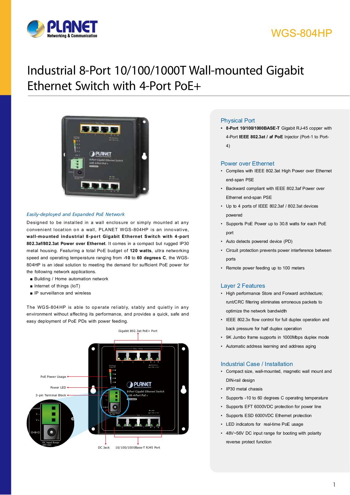 Planet WGS-804HP User Manual