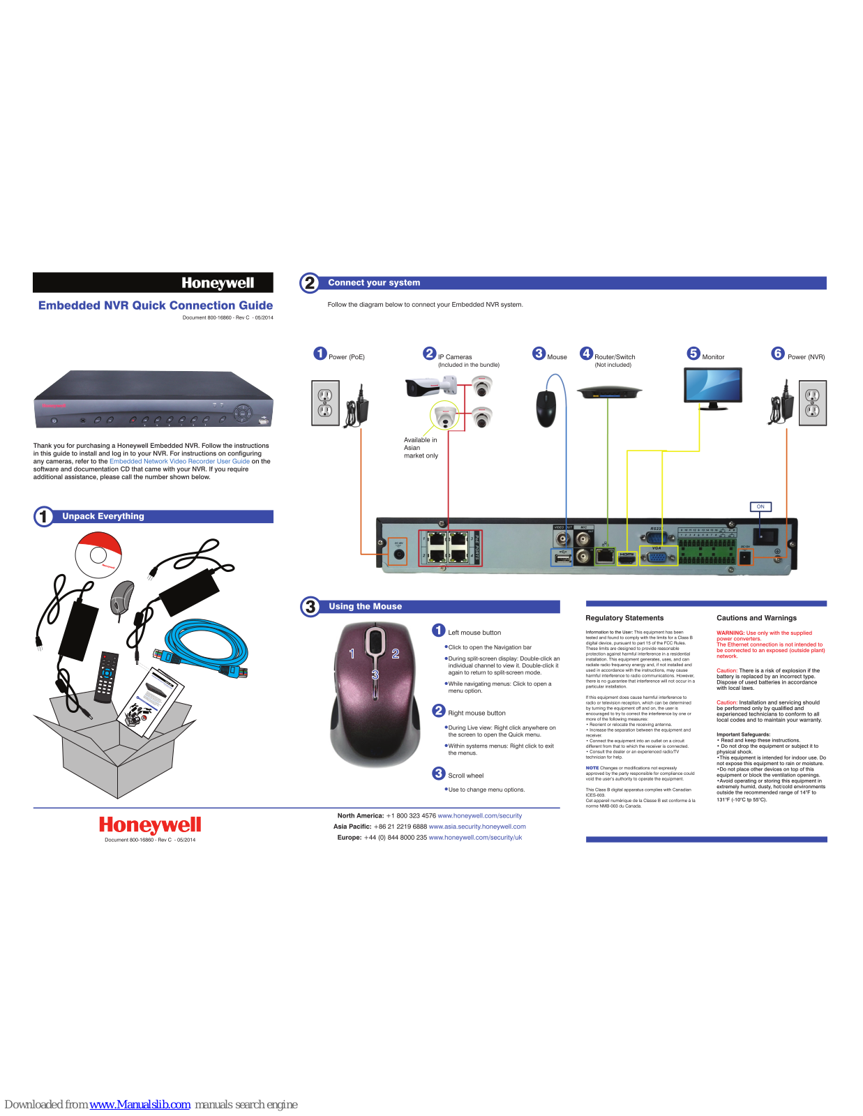 Honeywell Embedded NVR Quick Connection Manual