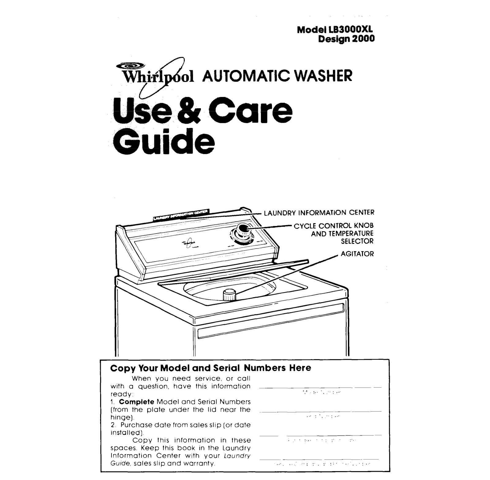 Whirlpool lB3OOOXL User Manual - ManualMachine.com