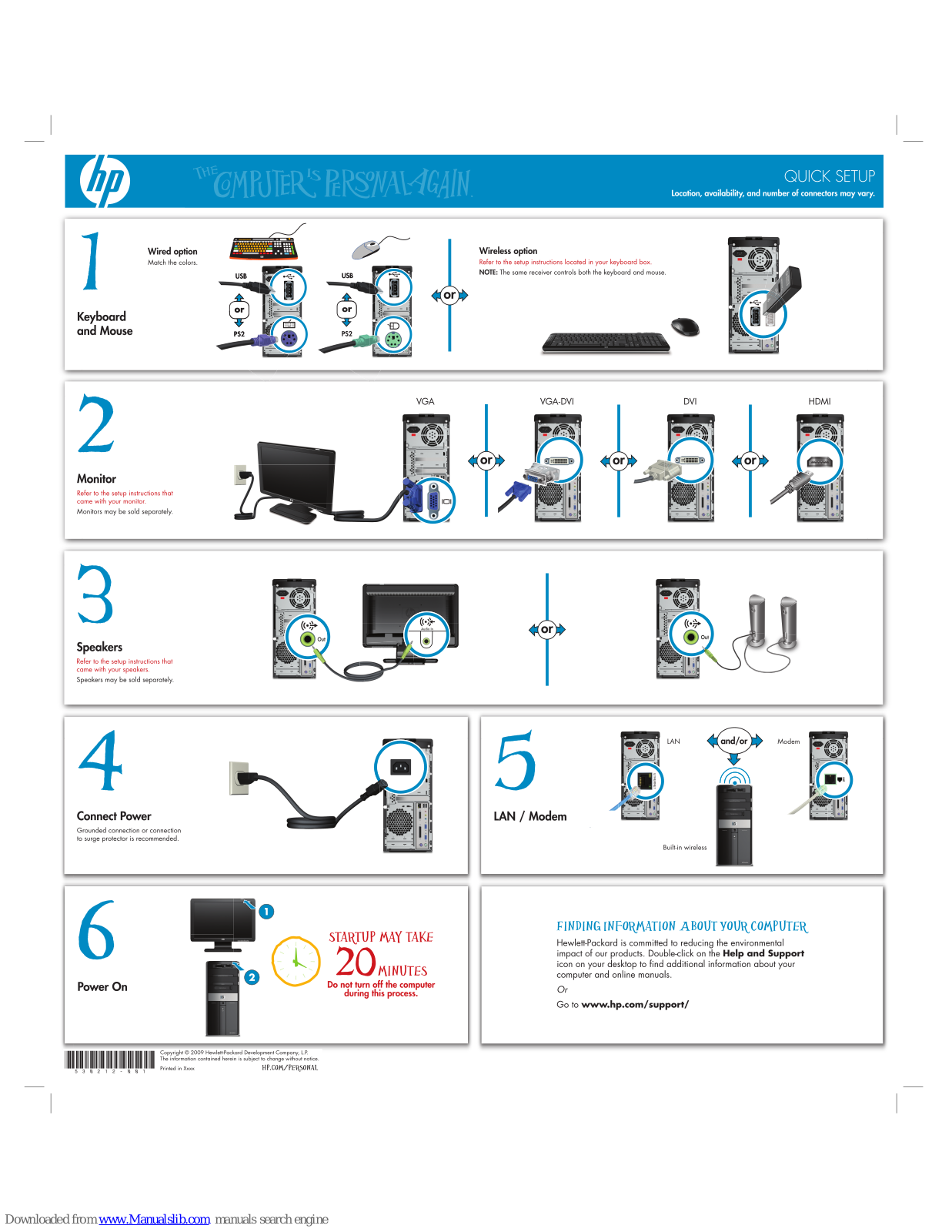 HP Pavilion Elite e9160f, Pavilion m9515, Pavilion m9520, Pavilion Elite m9515f, Pavilion Elite m9520f Install Manual