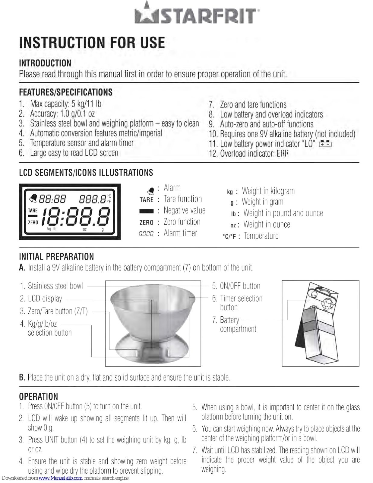 Starfit 93033 Instructions For Use Manual