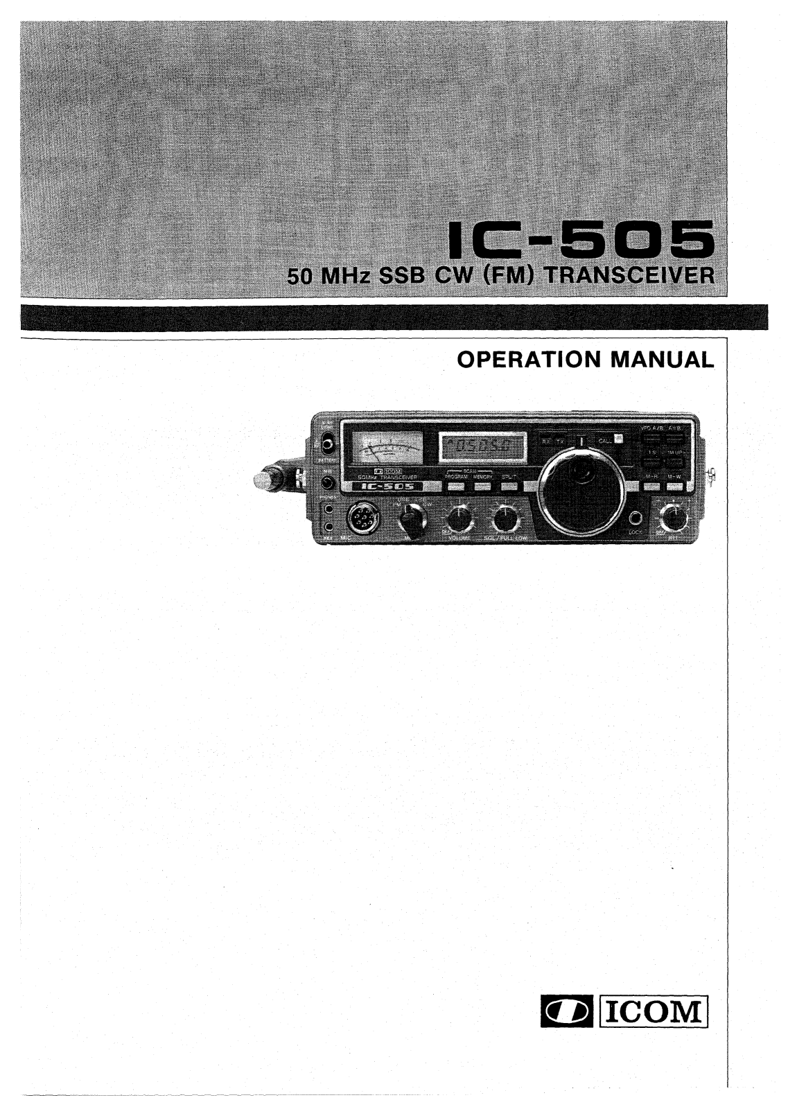 Icom IC-505 User Manual