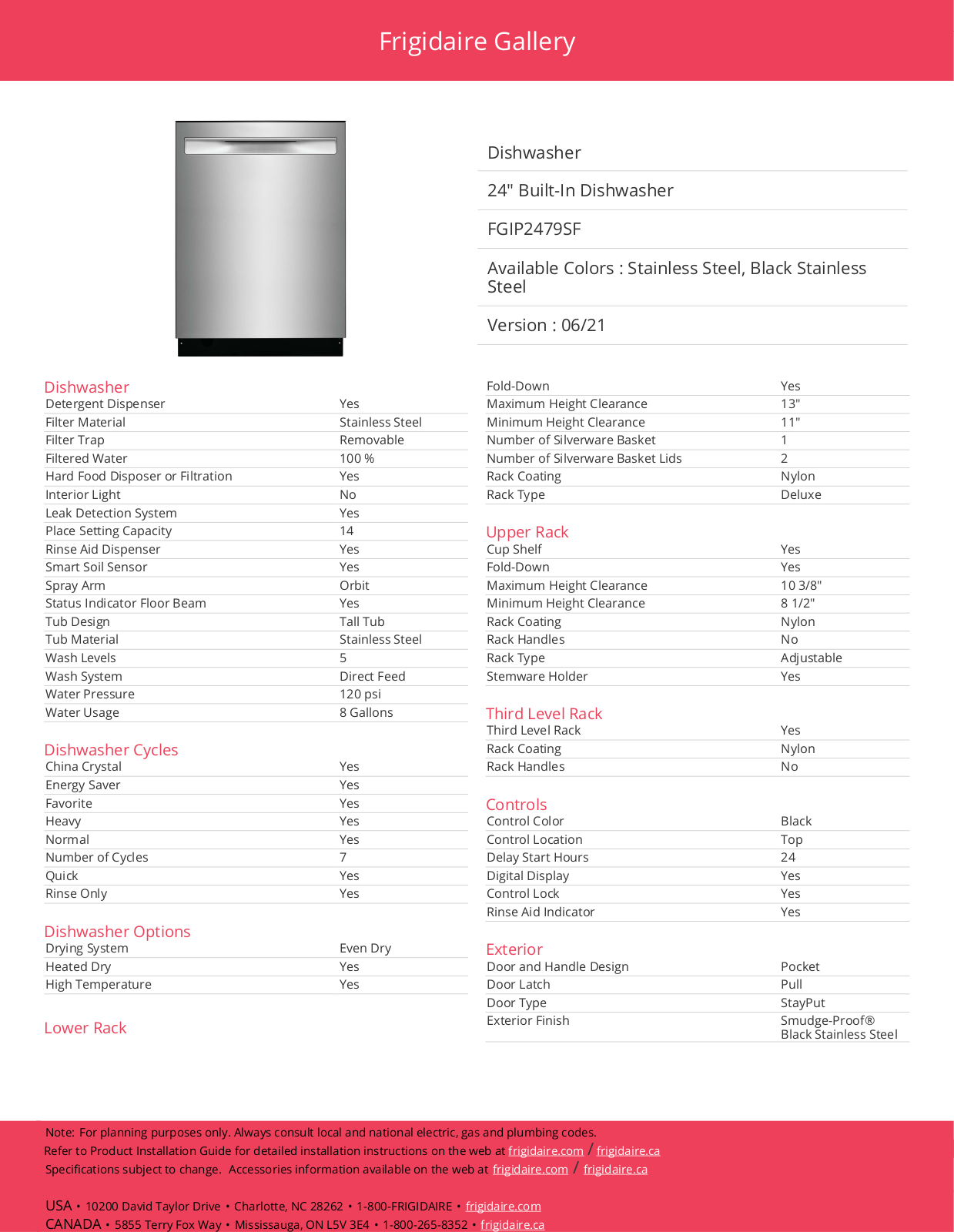 Frigidaire FGIP2479SF Specifications - ManualMachine.com