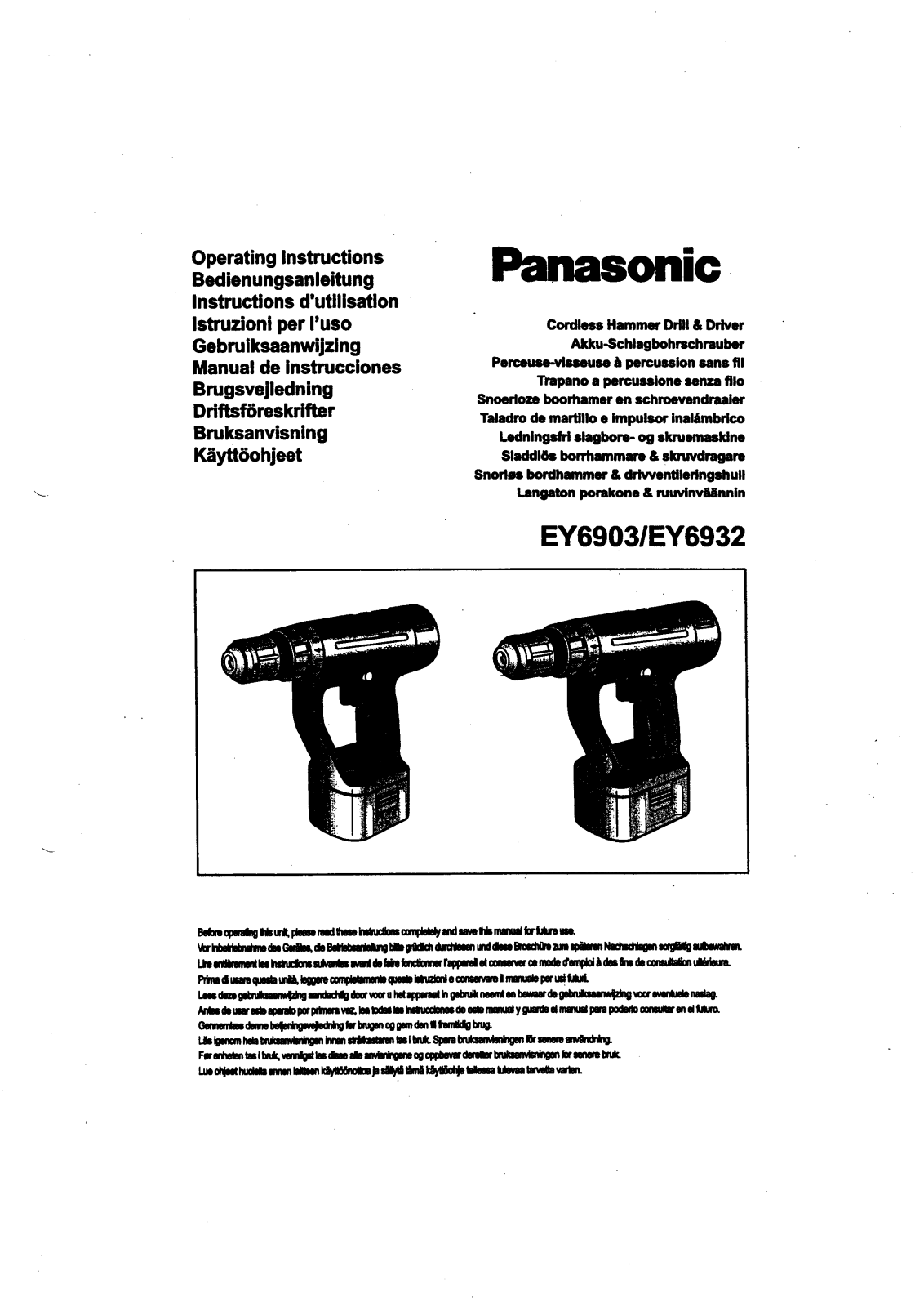 Panasonic EY6903 User Manual