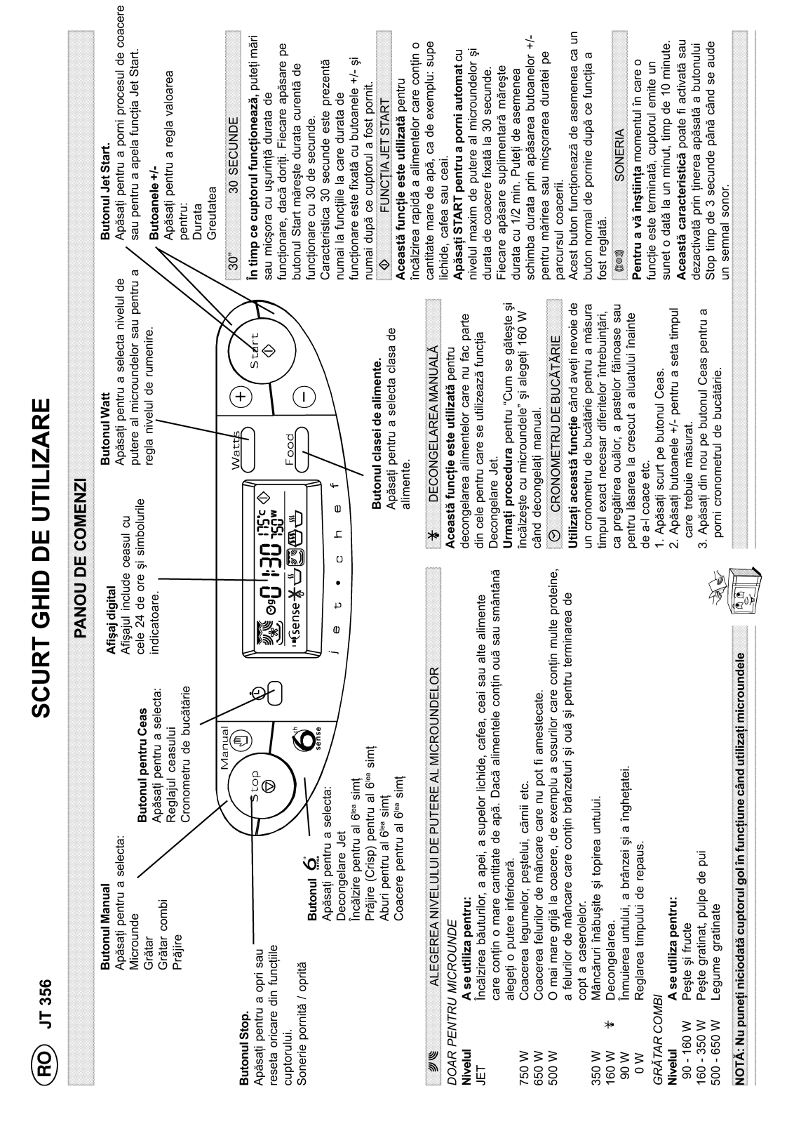 Whirlpool JT 356 alu, JT 356 black, JT 355/Alu Quick reference guide