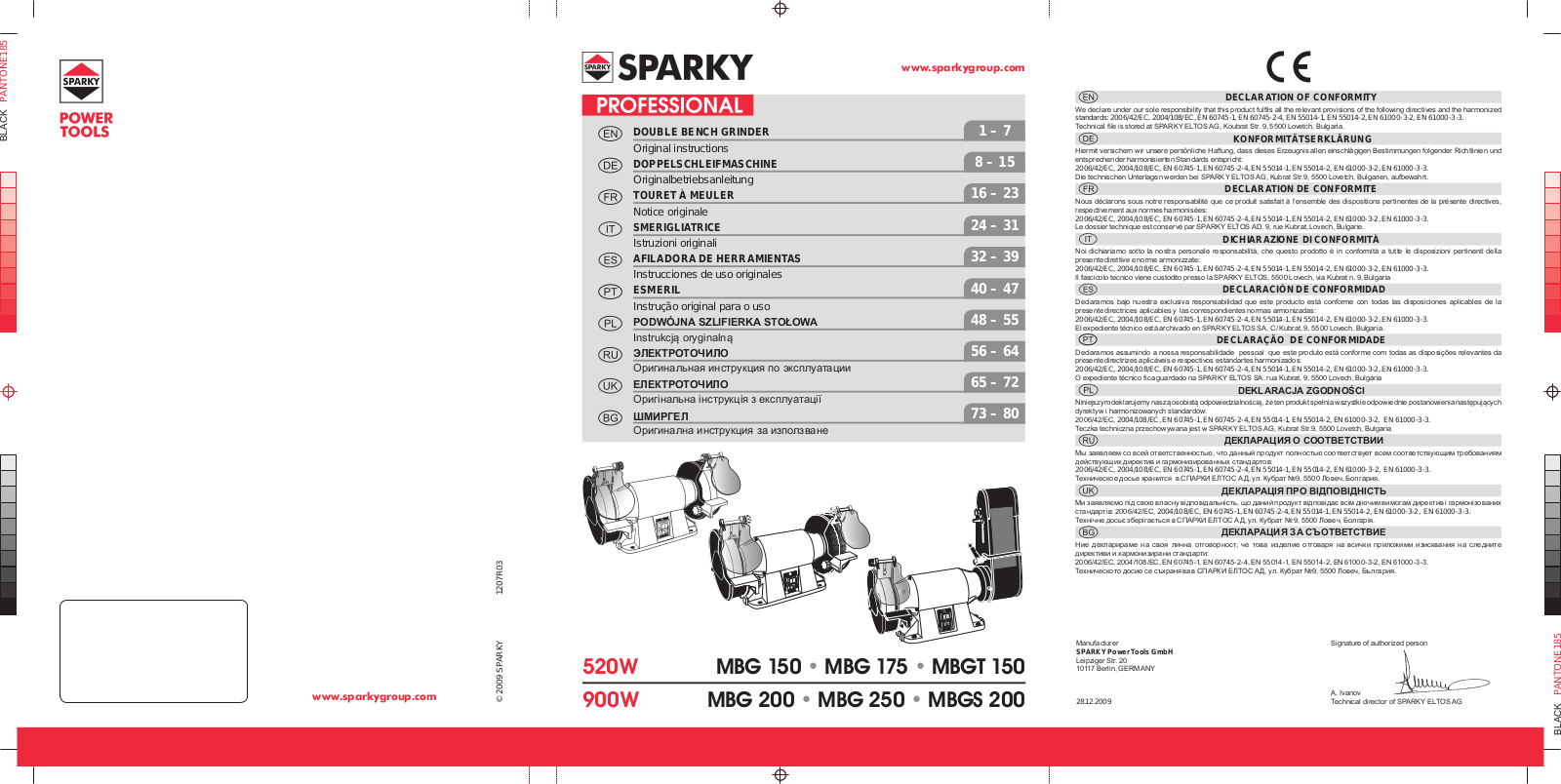 Sparky MBG 175 User Manual