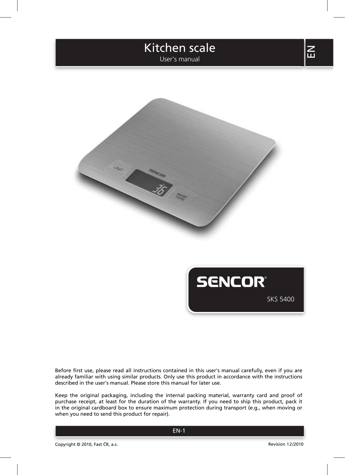 Sencor SKS 5400 User Manual