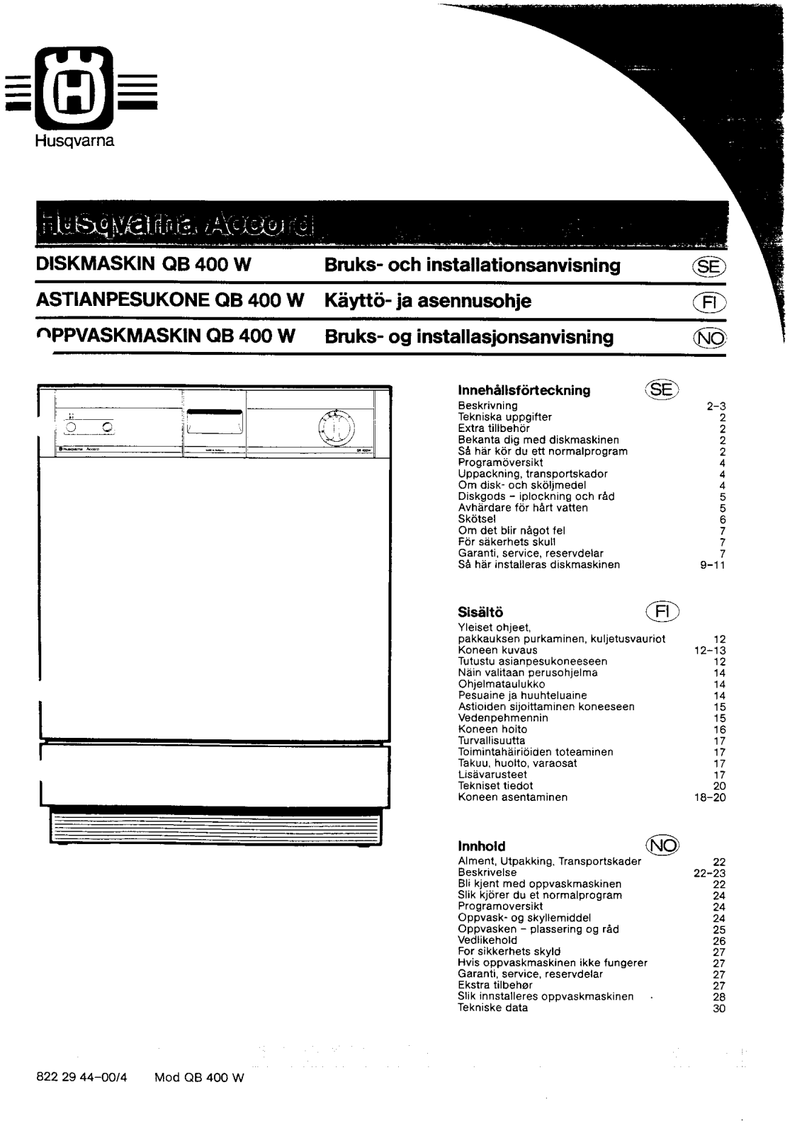 Husqvarna QB400W User Manual