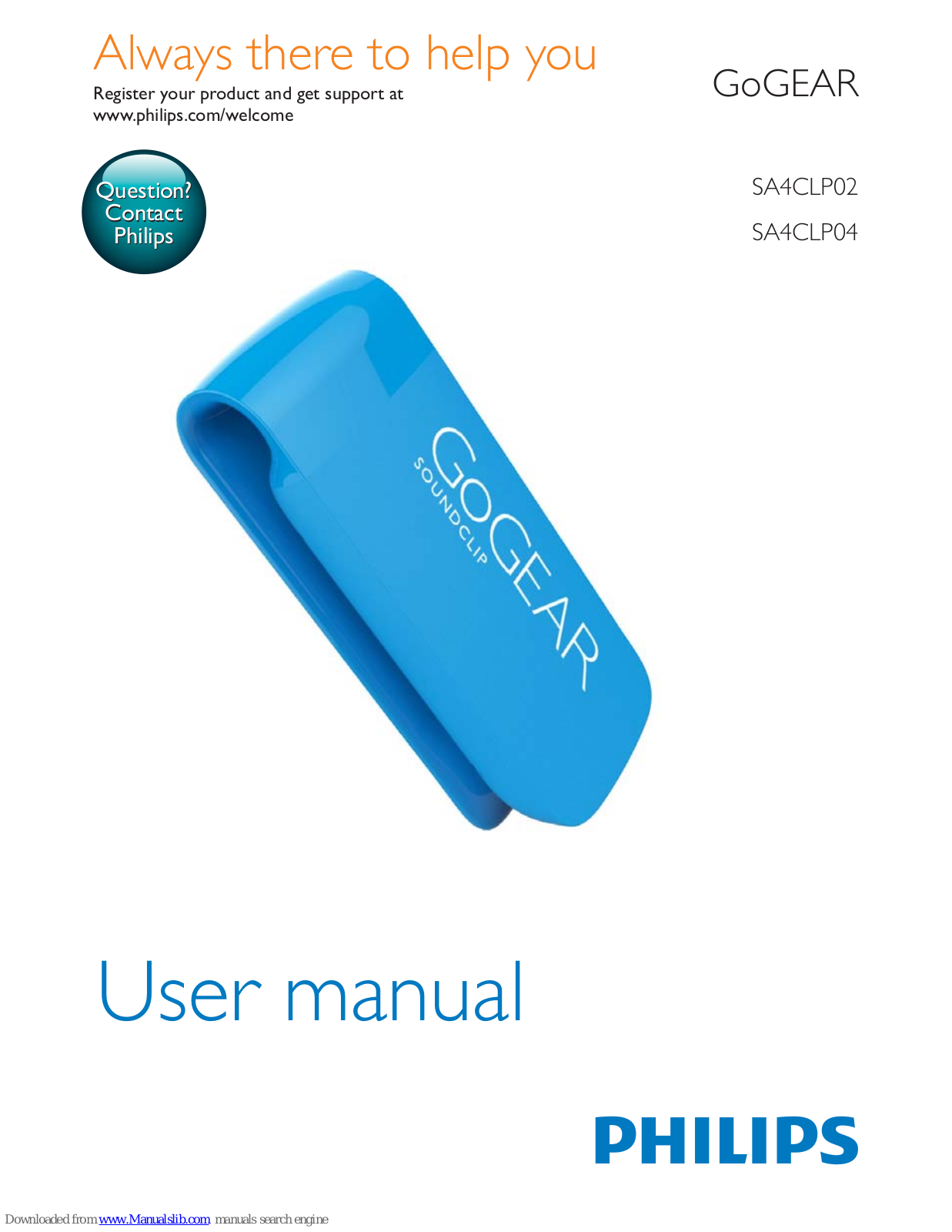 Philips GOGEAR SOUNDCLIP, SA4CLP02, SA4CLP04 User Manual