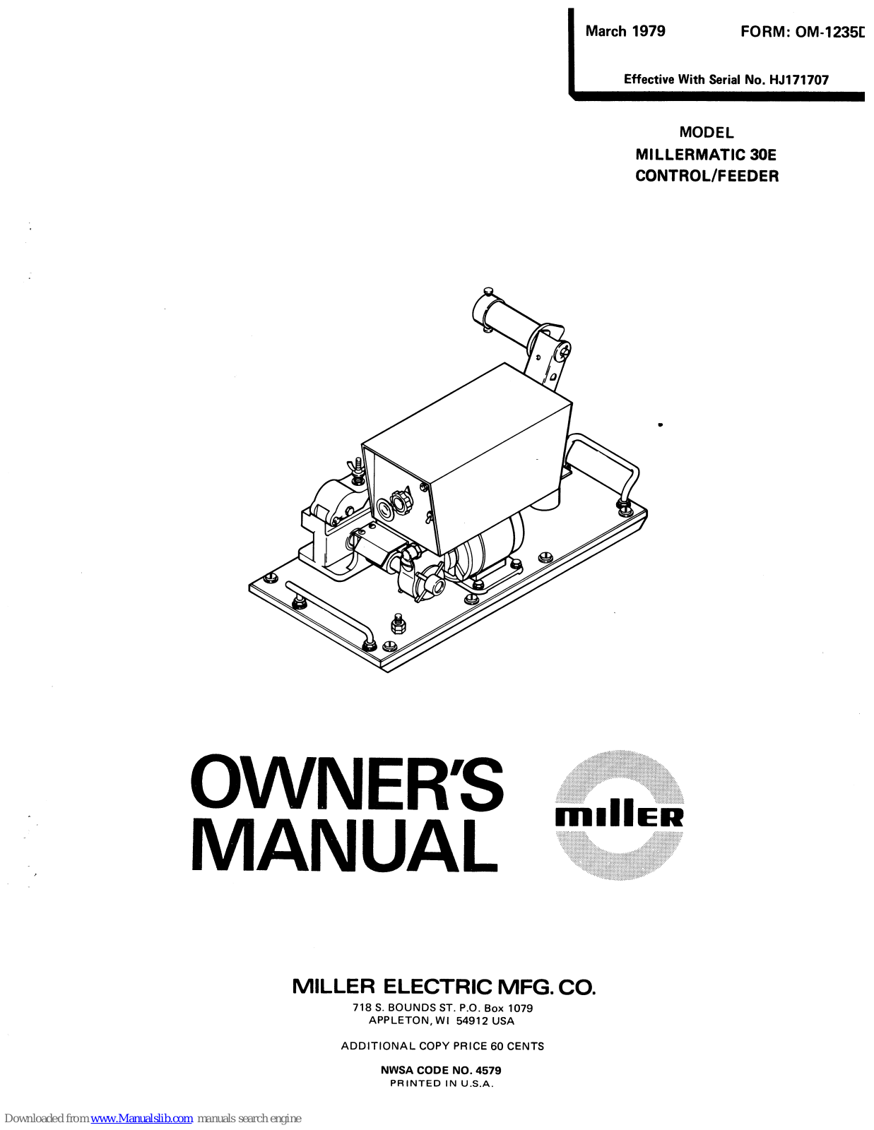 Miller Electric MILLERMATIC 30E Owner's Manual