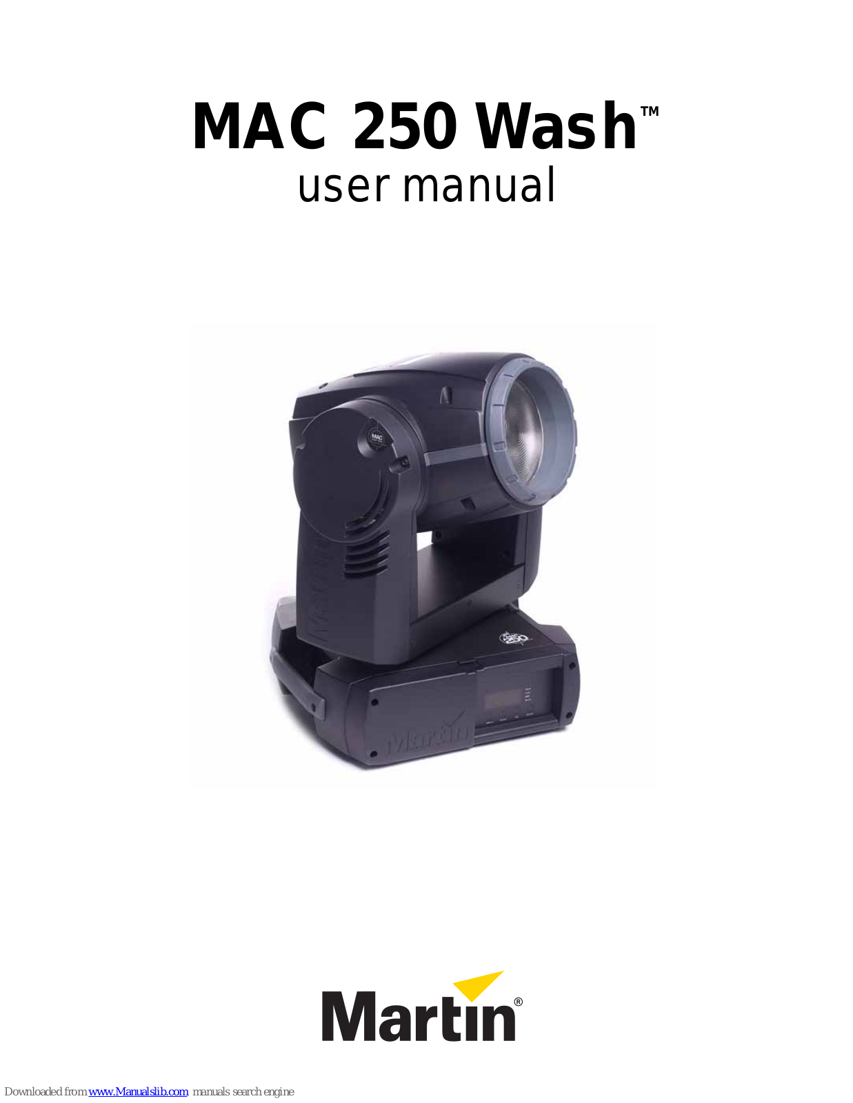 Martin MAC 250 Wash User Manual