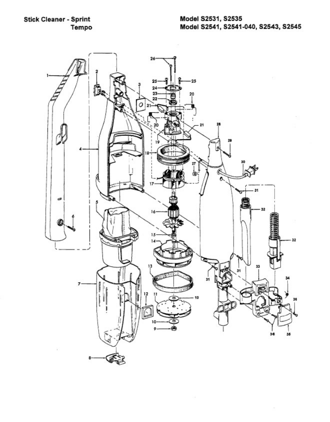 Hoover S2541 Owner's Manual