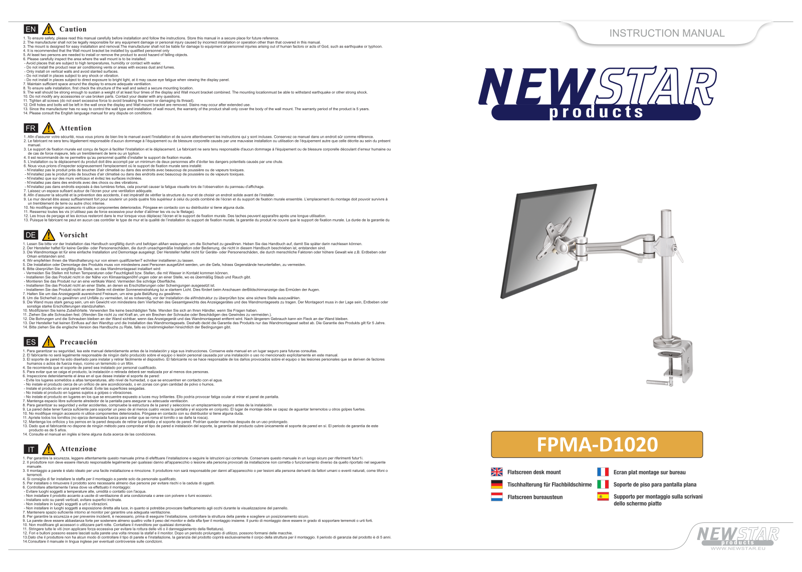 Newstar FPMA-D1020 User Manual