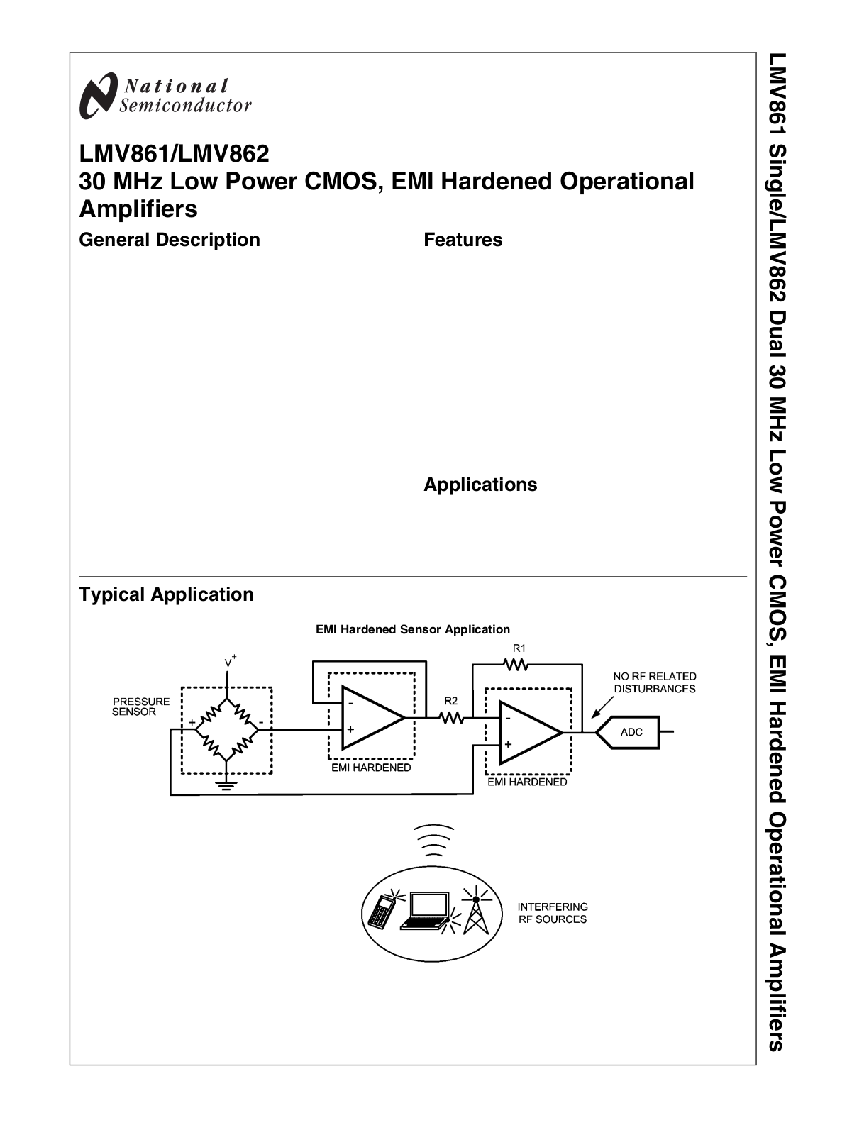 National Semiconductor LMV861, LMV862 Technical data