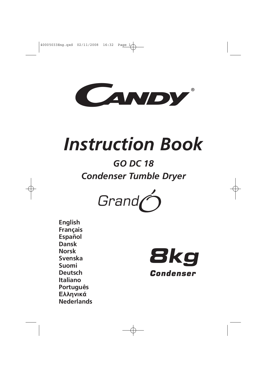 Candy GO DC 18-37S User Manual