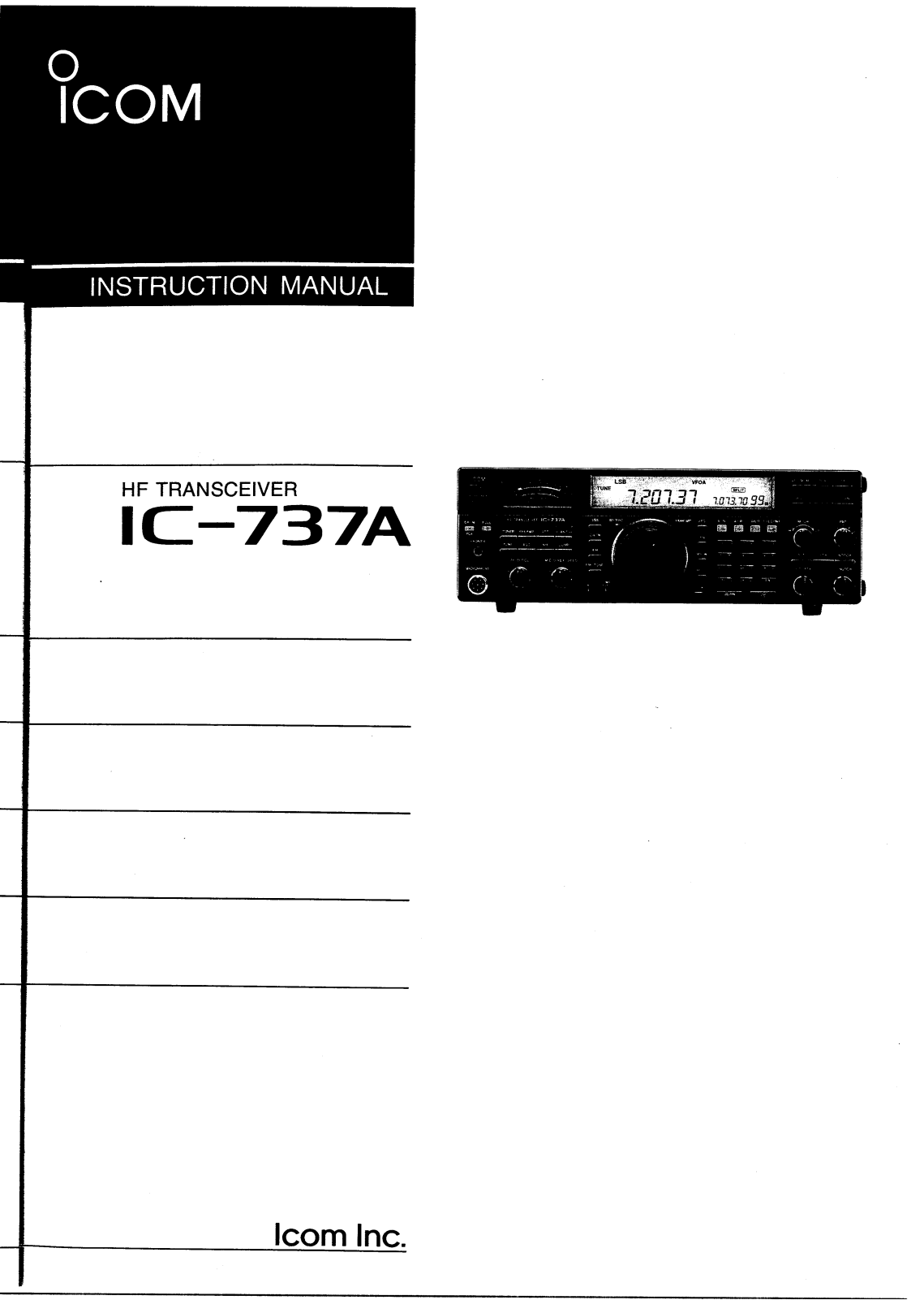 Icom IC-737A User Manual